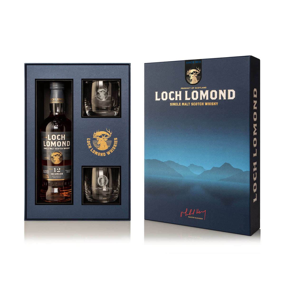 Loch Lomond 12 Year Old Inchmoan Whisky &amp; Glass Box Set (70cl) - Loch Lomond Group