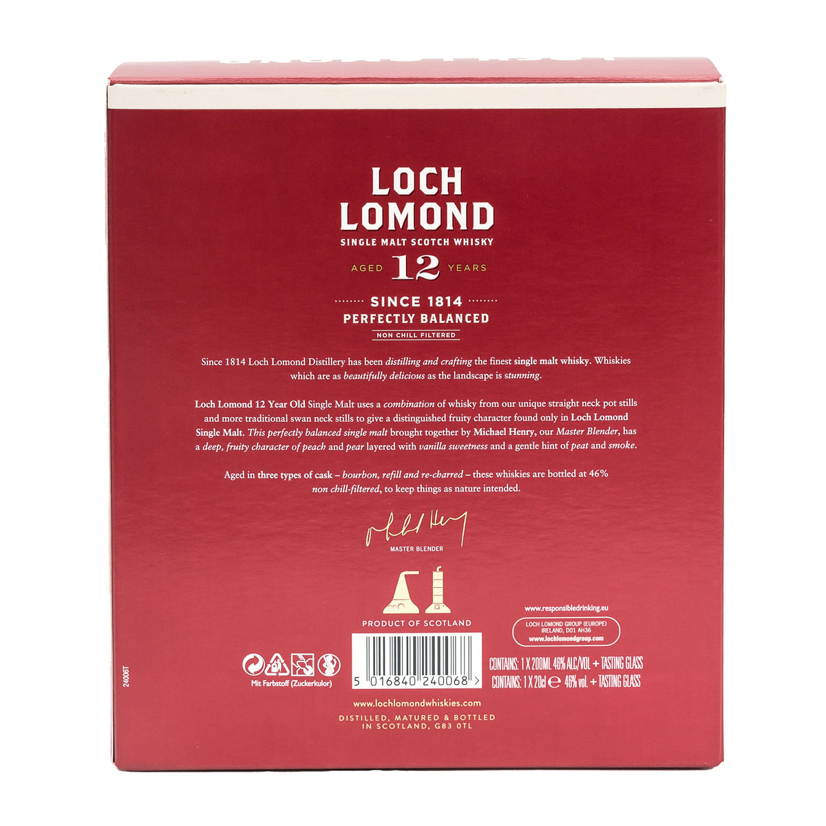 Loch Lomond 12 Year Old Single Malt Whisky &amp; Glass Gift Set (20cl)