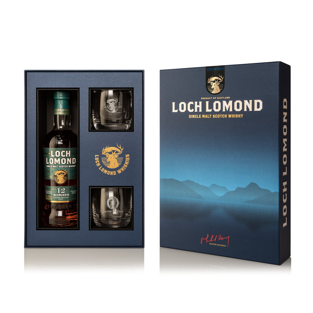 Loch Lomond 12 Year Old Inchmurrin Whisky &amp; Glass Box Set (70cl) - Loch Lomond Group